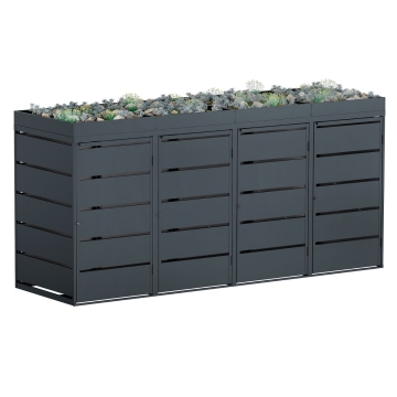 Abri pour quatre poubelles à 240L Edgar en anthracite