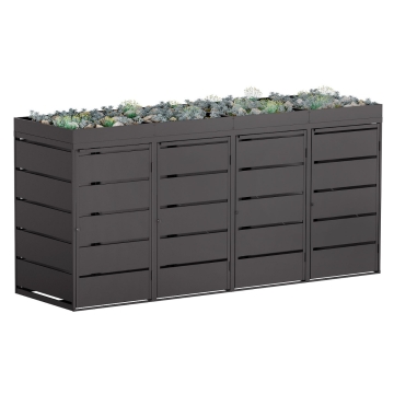 Abri pour quatre poubelles à 240L Edgar en noir 