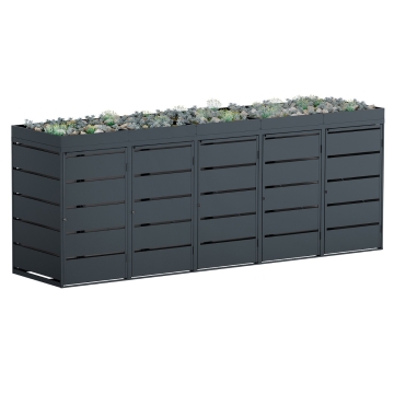 Abri pour cinq poubelles à 240L Edgar en anthracite