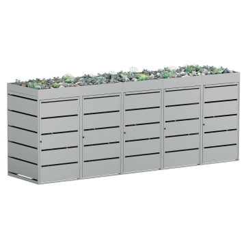 Abri pour cinq poubelles à 240L Edgar en gris clair