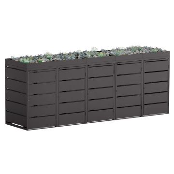 Abri pour cinq poubelles à 240L Edgar en noir 