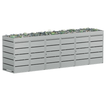 Abri pour six poubelles à 240L Edgar en gris clair