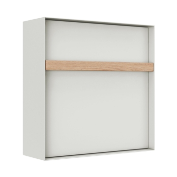 Boîte aux lettres murale Oxford en blanc avec poignée en bois