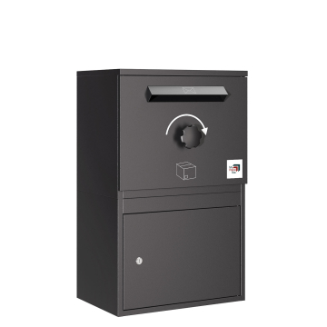 Boîte à colis Fulda à toit plat - taille L en Noir