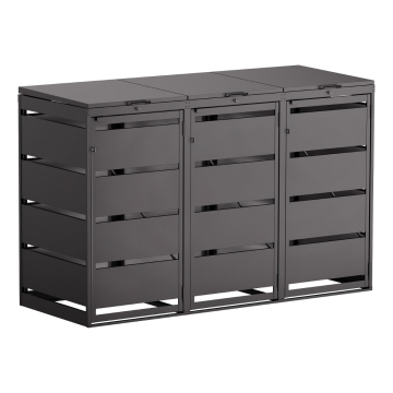 Abri pour trois poubelles à 120L Kim en noir 