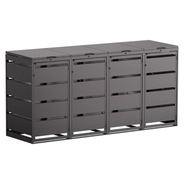 Abri pour quatre poubelles à 120L Kim en noir