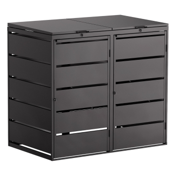 Abri pour deux poubelles à 240L Edda en noir 