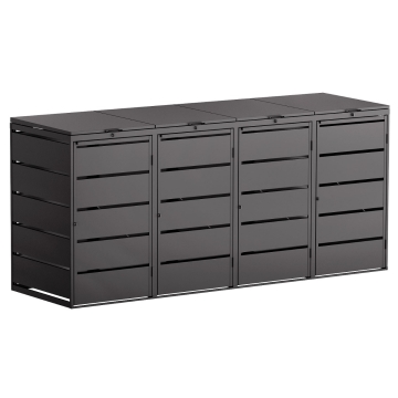 Abri pour quatre poubelles à 240L Edda en noir 