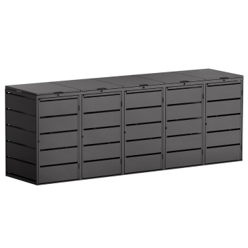 Abri pour cinq poubelles à 240L Edda en noir