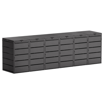 Abri pour six poubelles à 240L Edda en noir 
