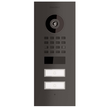 Interphone de porte encastré Smart-IN for Two Doorbird D1102V en noir graphite