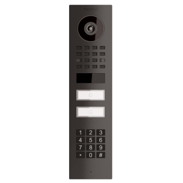 Interphone en saillie Smart-ON pour Two Doorbird D1102KV avec Keypad module en noir graphite