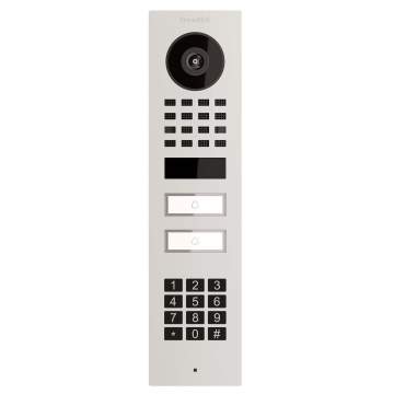 Interphone en saillie Smart-ON pour Two Doorbird D1102KV avec Keypad module en blanc