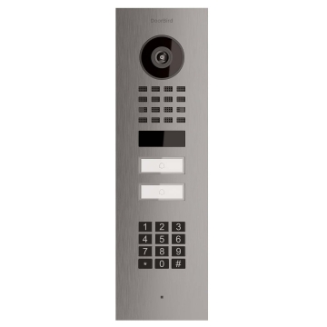 Interphone encastrable Smart-IN for Two Doorbird D1102KV avec Keypad module en acier inoxydable