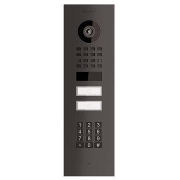 Interphone encastrable Smart-IN for Two Doorbird D1102KV avec Keypad module en noir graphite