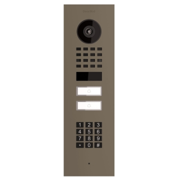 Interphone encastrable Smart-IN for Two Doorbird D1102KV avec Keypad module en grisbege