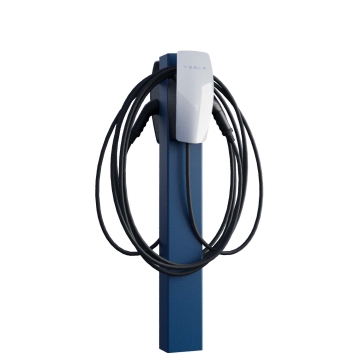 Borne de recharge Tesla VoltStand for Two avec ancrage au sol en bleu
