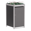 Abri pour une poubelle à 120L Emma en anthracite avec cadre gris signal