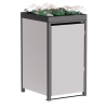 Abri pour une poubelle à 120L Emma en gris clair métallisé avec cadre gris foncé