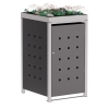Abri pour une poubelle à 120L Anna en anthracite avec cadre gris signal