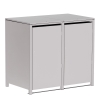 Abri pour deux poubelles à 240L Hugo en gris clair métallisé