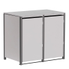 Abri pour deux poubelles à 240L Hugo en gris clair métallisé avec cadre gris foncé