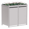 Abri pour deux poubelles à 240L Tilda en gris clair métallisé