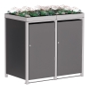 Abri pour deux poubelles à 240L Tilda en anthracite avec cadre gris signal