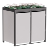 Abri pour deux poubelles à 240L Tilda en gris clair métallisé avec cadre gris foncé