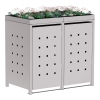 Abri pour deux poubelles à 120L Anna en gris clair métallisé