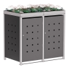 Abri pour deux poubelles à 120L Anna en anthracite avec cadre gris signal