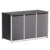 Abri pour trois poubelles à 240L Hugo en anthracite avec cadre gris signal