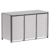 Abri pour trois poubelles à 240L Hugo en gris clair métallisé avec cadre gris foncé