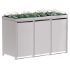 Abri pour trois poubelles à 120L Emma en gris clair mètallisé