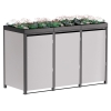 Abri pour trois poubelles à 240L Tilda en gris clair métallisé avec cadre gris foncé