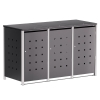 Abri pour trois poubelles à 120L Horst en anthracite avec cadre gris signal
