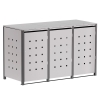 Abri pour trois poubelles à 120L Horst en gris clair métallisé avec cadre gris foncé