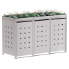 Abri pour trois poubelles à 120L Anna en gris clair métallisé 