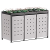 Abri pour trois poubelles à 120L Anna en gris clair métallisé avec cadre gris foncé