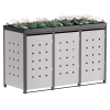 Abri pour trois poubelles à 240L Martha en gris clair métallisé avec cadre gris foncé
