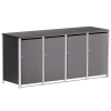 Abri pour quatre poubelles à 120L Helmut en anthracite avec cadre gris signal