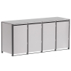 Abri pour quatre poubelles à 120L Helmut en gris clair métallisé avec cadre gris foncé