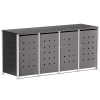 Abri pour quatre poubelles à 120L Horst en anthracite avec cadre gris signal