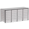 Abri pour quatre poubelles à 120L Horst en gris clair métallisé avec cadre gris foncé