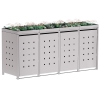 Abri pour quatre poubelles à 120L Anna en gris clair métallisé 