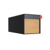 Boîte aux lettres Americano Anthracite avec front décoratif en bois | Mur