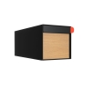 Boîte aux lettres Americano Noir avec front décoratif en bois | Mur