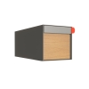 Boîte aux lettres Americano gris clair avec front décoratif en bois | Mur