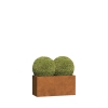 Jardinière - Ancona Mini -avec des rôles- acier corten