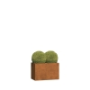 Jardinière - Ancona Nano -avec des rôles- acier corten